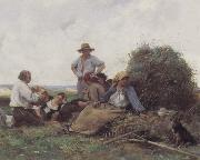 Julien  Dupre Harvesters At Rest oil painting